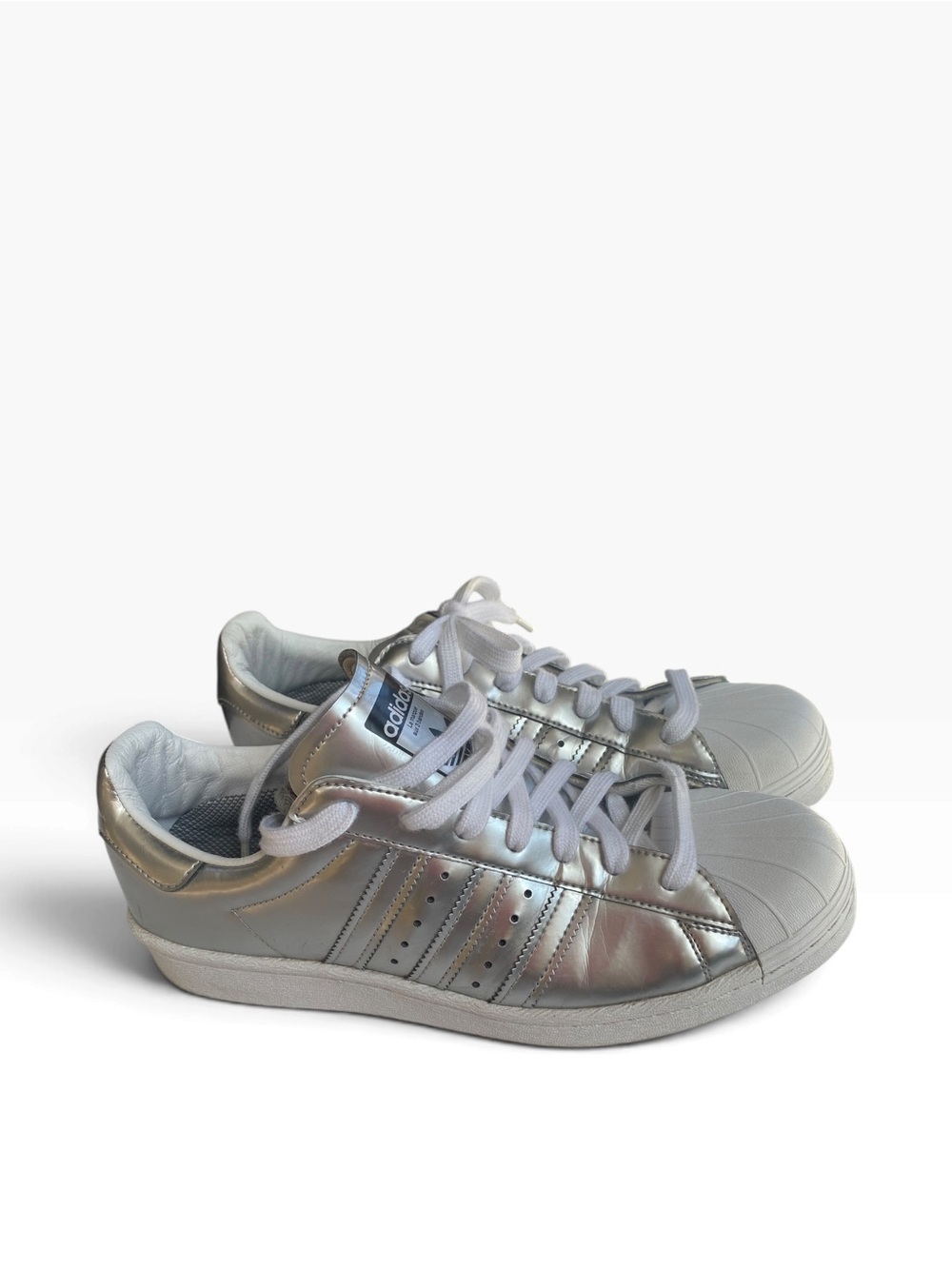 Adidas Superstar Boost Women’s 9.5 Metallic Silver White BB2271 Shell Toe Shoes